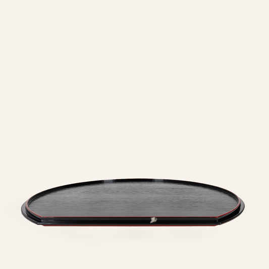 Black resin tray "hangetsu"