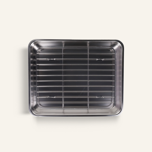 Plat à débarrasser en inox avec grille
