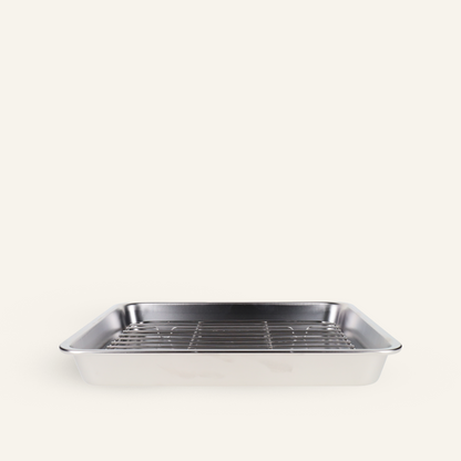 Plat à débarrasser en inox avec grille