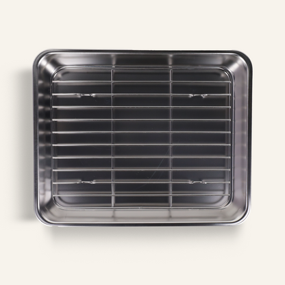 Plat à débarrasser en inox avec grille