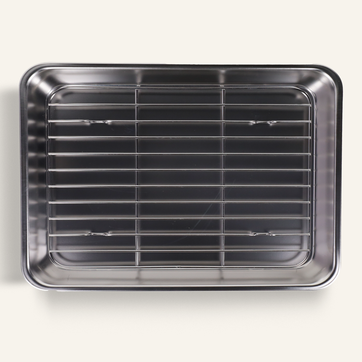 Plat à débarrasser en inox avec grille