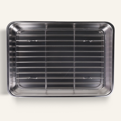 Plat à débarrasser en inox avec grille