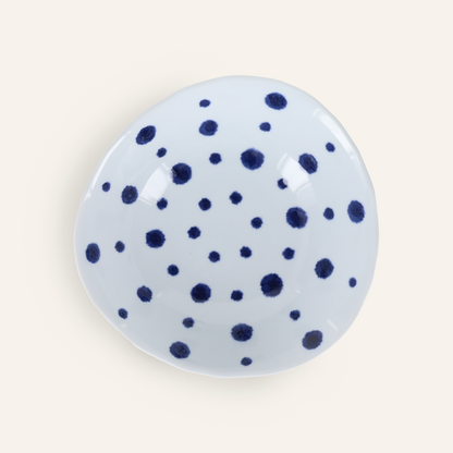 Hasamiyaki Porcelain Noodle Bowl "Indigo Mizutama"