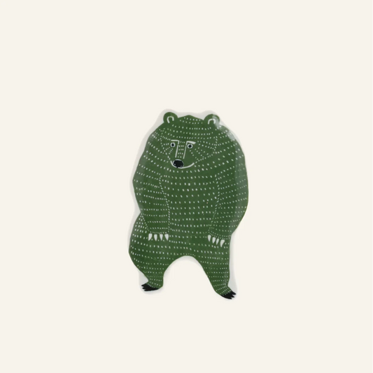 Assiette en porcelaine "Ours vert"