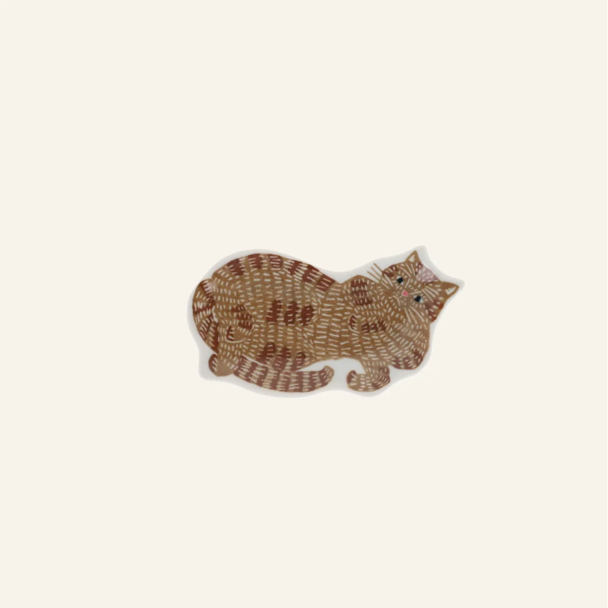 Coupelle en porcelaine "Chat tigré"