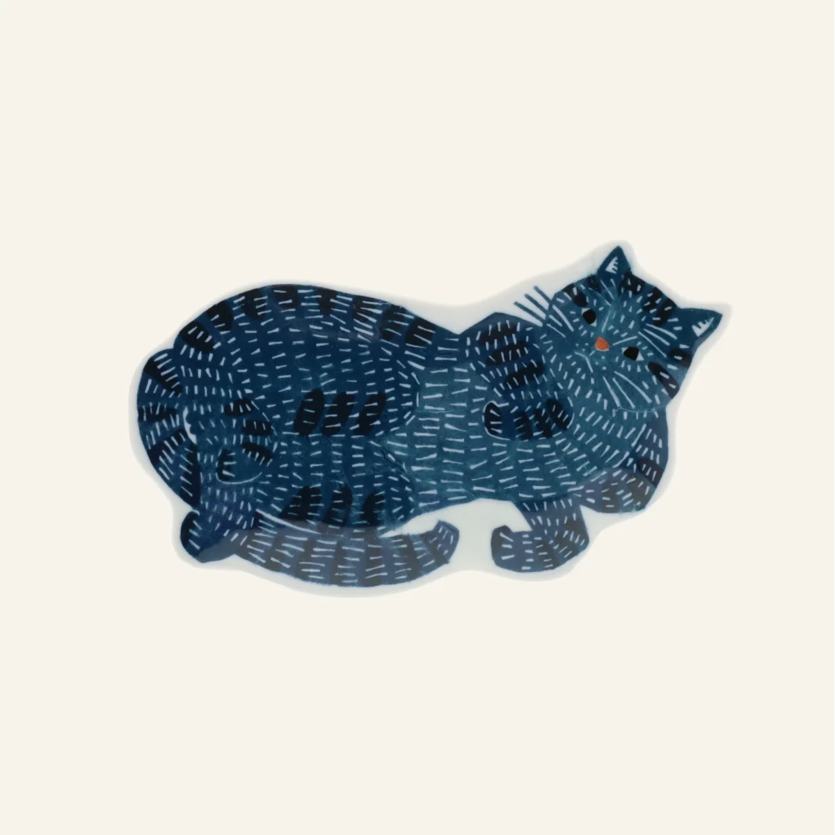 Grande assiette en porcelaine "Chat bleu"