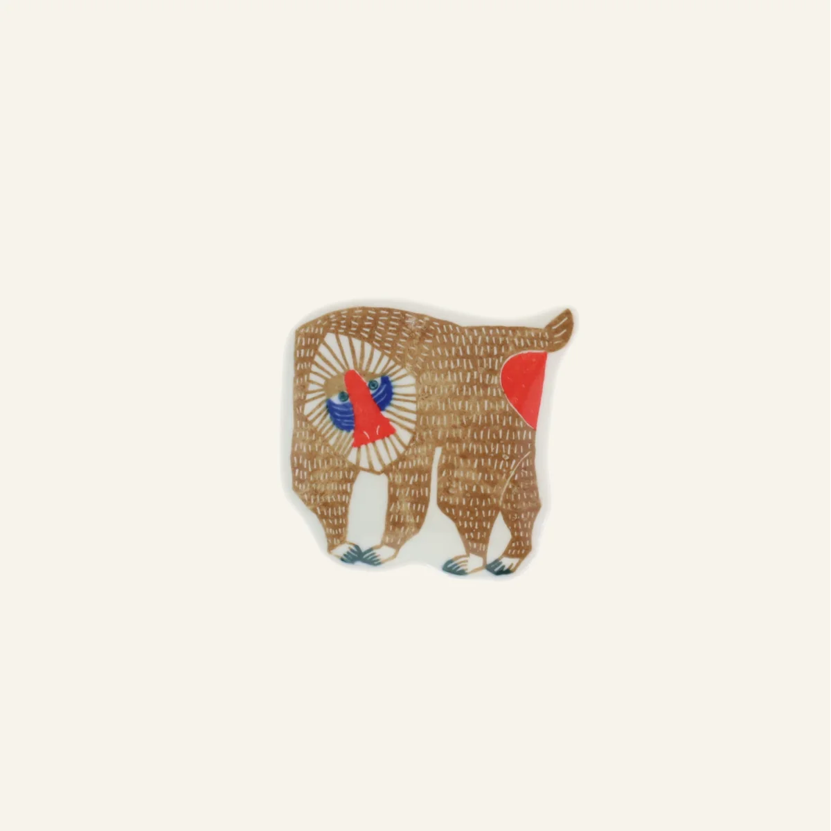 Coupelle en porcelaine "Mandrill brun"