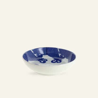 Petite assiette creuse en porcelaine motifs "Boucs"