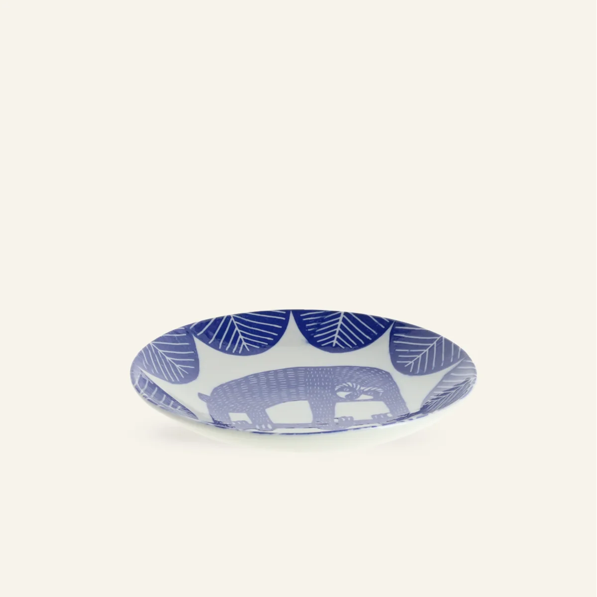 Assiette ronde en porcelaine motifs "Paresseux"