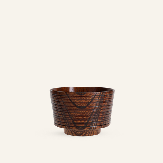 Brown bowl made of lacquered Japanese zelkova wood
