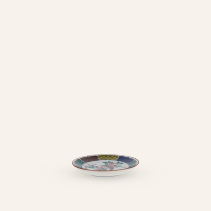 Petite assiette en porcelaine Kutaniyaki "Kacho"