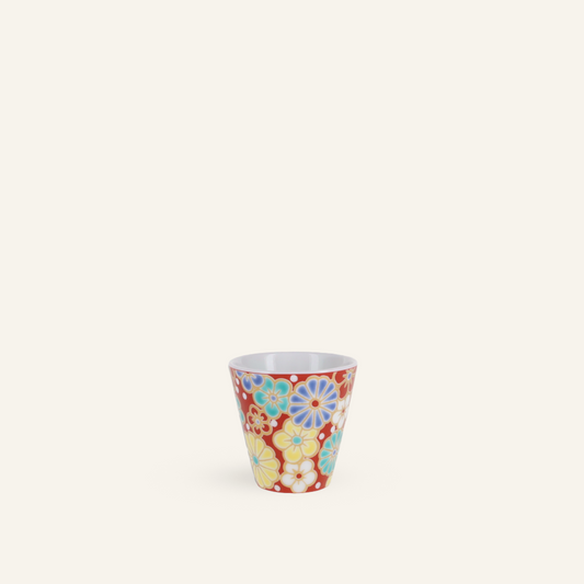 Kutaniyaki "Umekikumoyou" porcelain sake glass