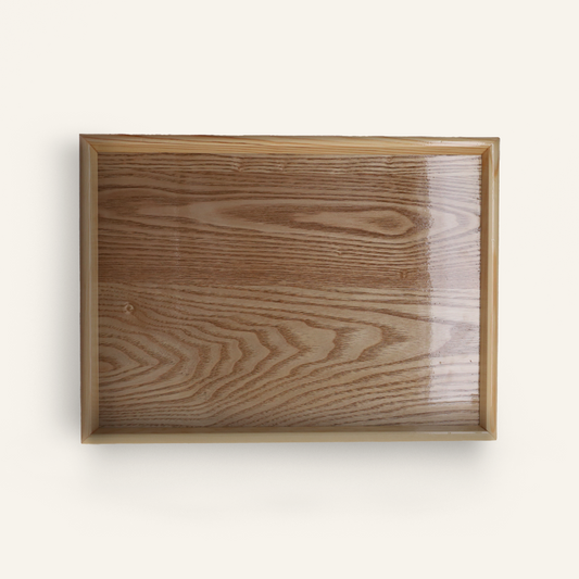 Grand plateau en pin rectangulaire antidérapant