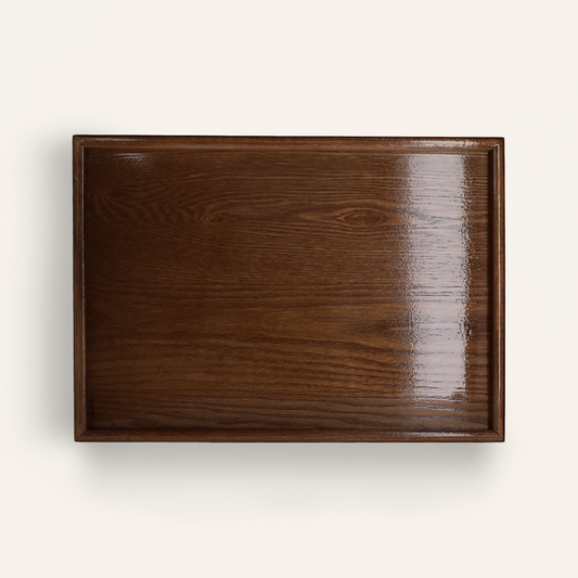 Grand plateau en Paulownia rectangulaire laqué antidérapant