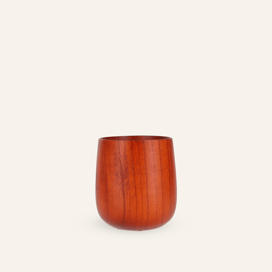 Tasse ronde en bois clair de melia azedarach