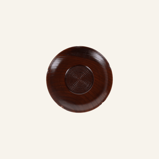 Lacquered tea saucer made of lithocarpus glaber wood "Umegata sensuji"
