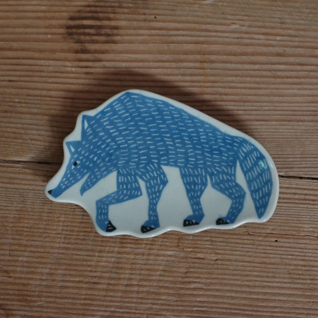 Coupelle en porcelaine "Loup bleu"