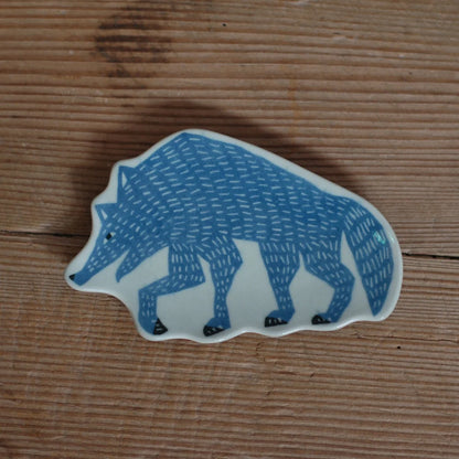 Coupelle en porcelaine "Loup bleu"
