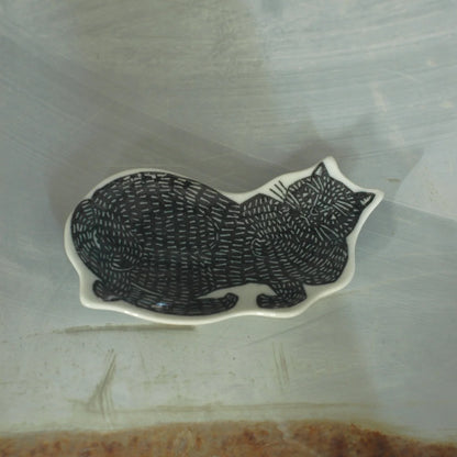 Coupelle en porcelaine "Chat noir"