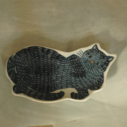 Coupelle en porcelaine "Chat noir"