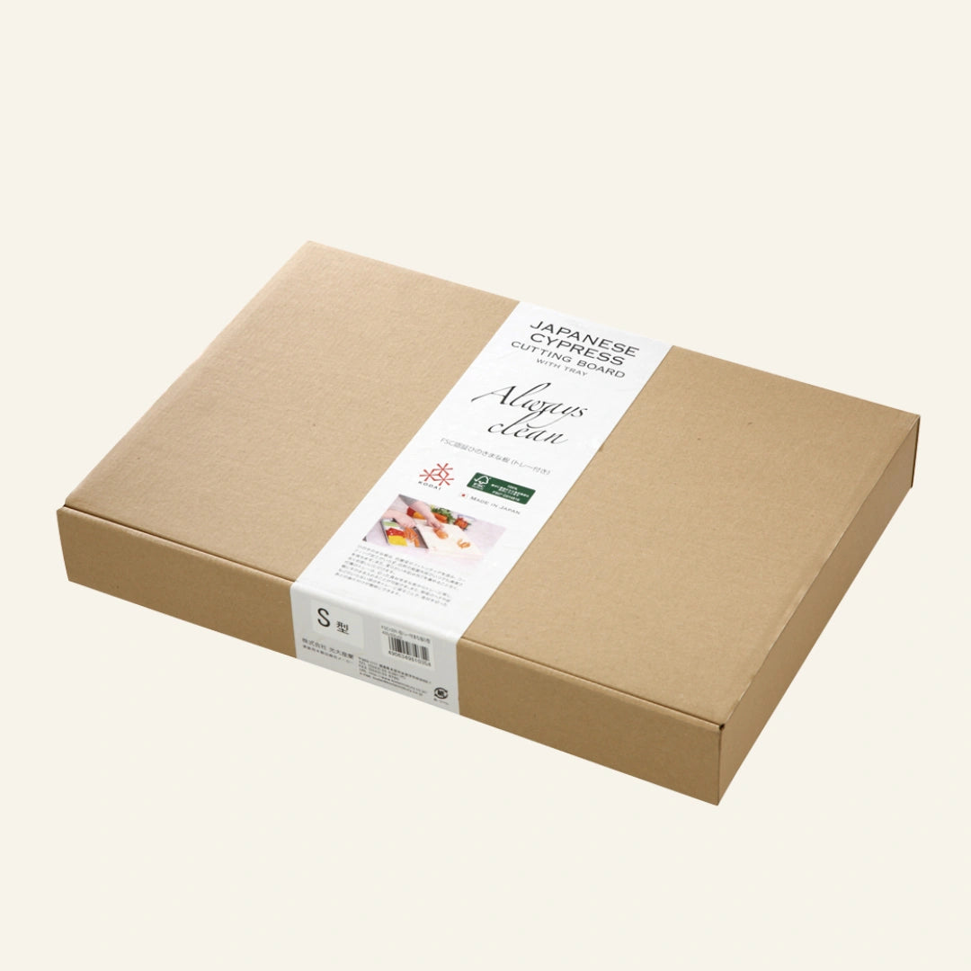 Planche à découper en bois hinoki avec bac de récupération
