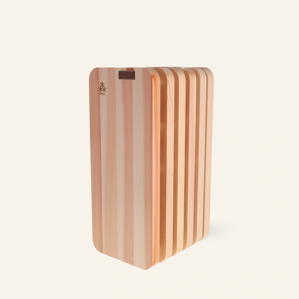 Bloc porte-couteaux en bois hinoki