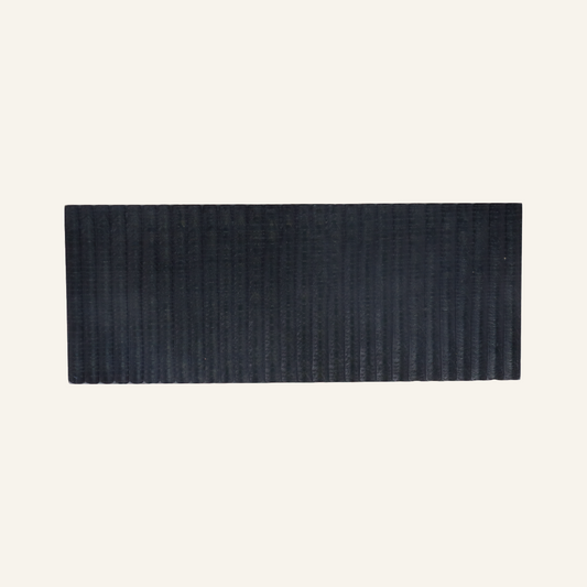 Indigo-dyed striated oak dish