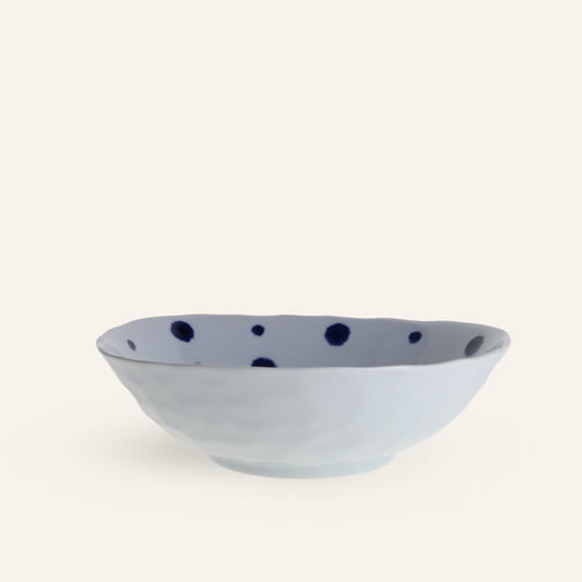 Hasamiyaki Porcelain Noodle Bowl "Indigo Mizutama"