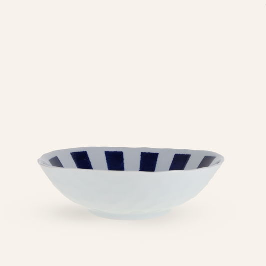 Hasamiyaki "Indigo Tokusa" Porcelain Noodle Bowl