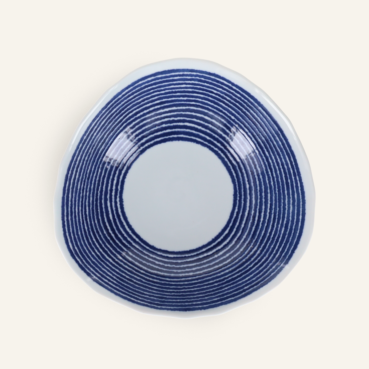 Hasamiyaki Porcelain Noodle Bowl "Indigo Komasuji"