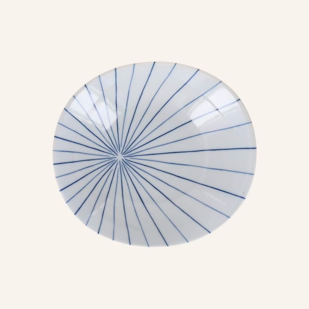 Minoyaki "Hosha" Striped Flared Porcelain Plate