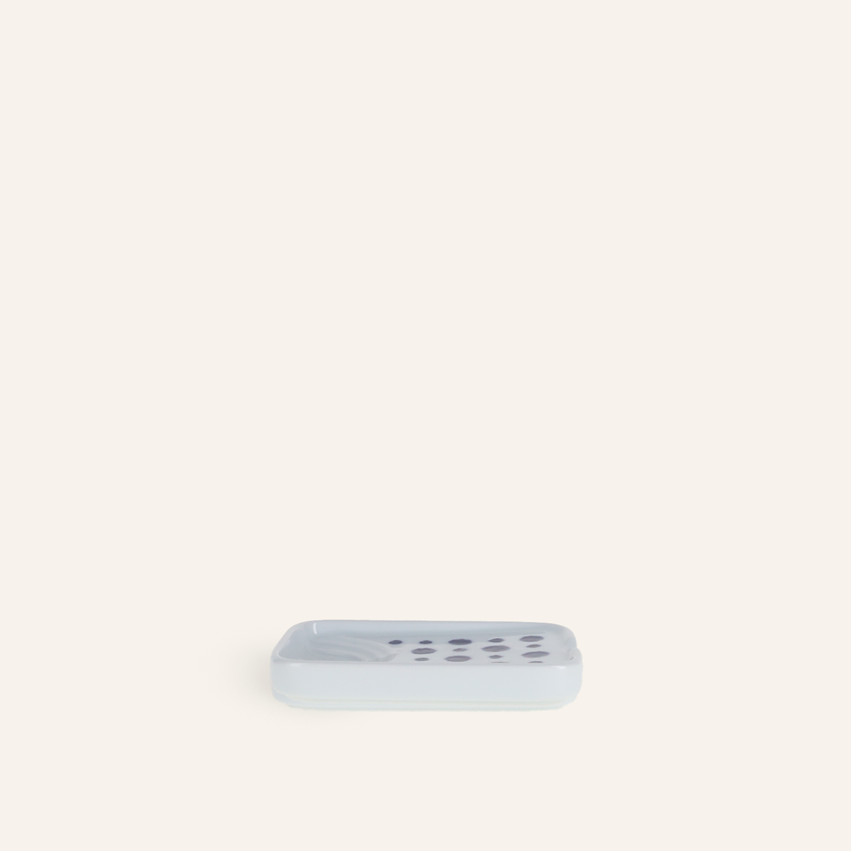 Petite assiette rectangulaire en porcelaine Hasamiyaki "Indigo Mizutama"