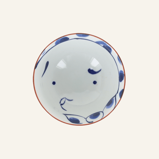 Tasse à thé bleue en porcelaine Hasamiyaki "Hyottoko"