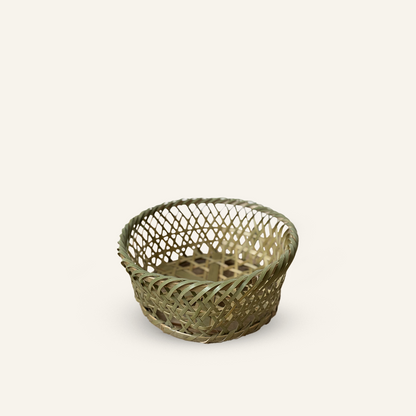 Mutsume round bamboo basket