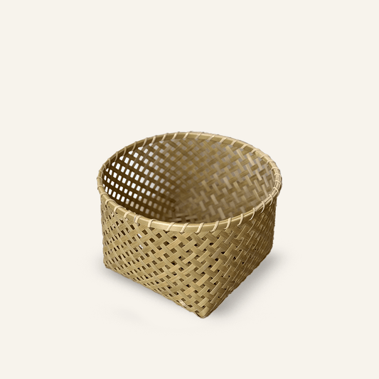 Yotsume Round Bamboo Basket - Mini