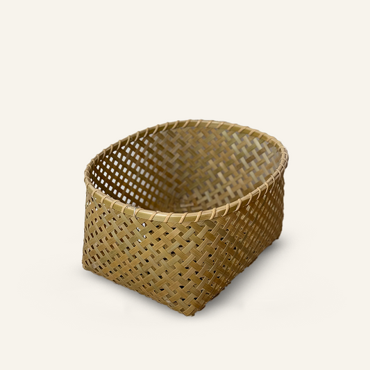 Yotsume Oval Bamboo Basket - Small (Ø23cm)