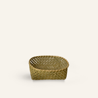 Corbeille ovale basse en bambou Yotsume