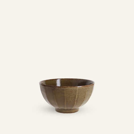 Minoyaki "Nakahira" ceramic rice bowl
