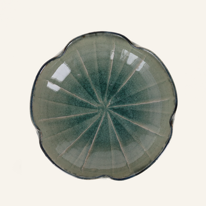 Plat en forme de fleur céramique Setoyaki "Ofuke"