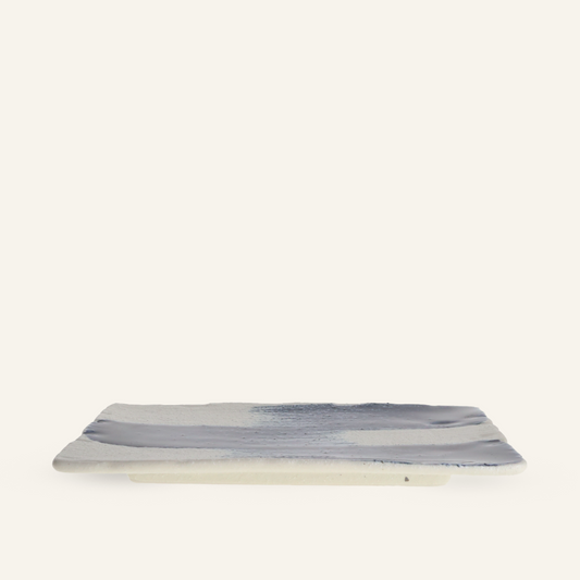 Rectangular fine earthenware plate Minoyaki "Hari"