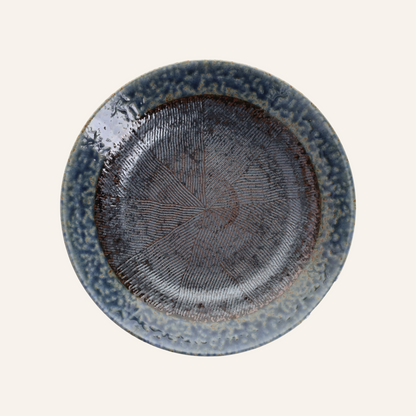 Assiette à nouilles faïence fine Minoyaki "mingei"