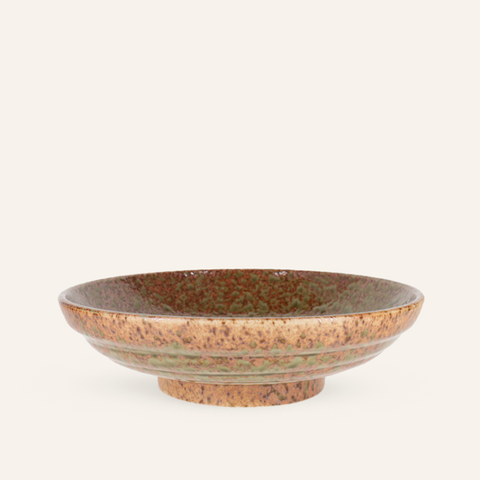 Minoyaki "mikan" fine earthenware noodle plate