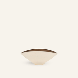Shigarakiyaki "yakishime" ceramic golden oval bowl