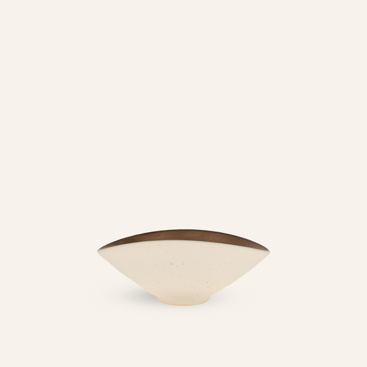Shigarakiyaki "yakishime" ceramic golden oval bowl