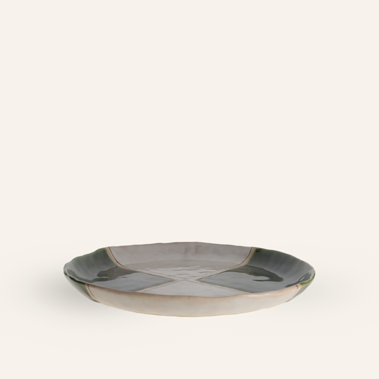 Assiette faïence fine Setoyaki "oribe"