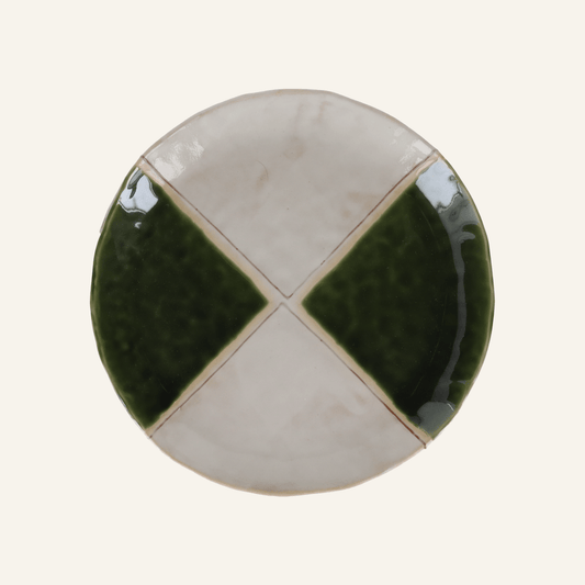 Assiette faïence fine Setoyaki "oribe"