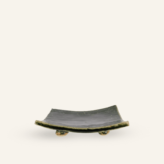 Petite assiette carrée céramique Minoyaki "shida"
