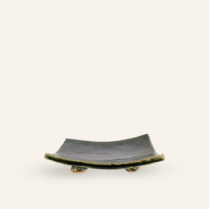 Petite assiette carrée céramique Minoyaki "shida"