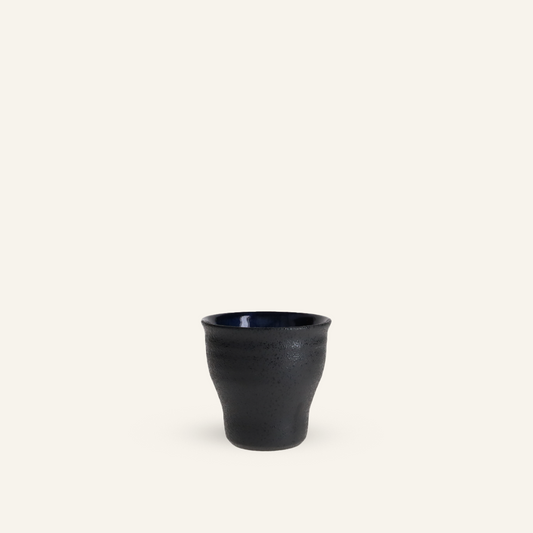 Minoyaki "kurobuki" fine earthenware sake cup