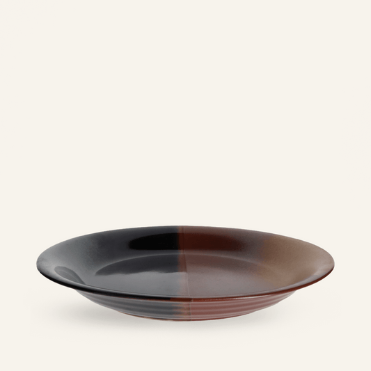 Large fine earthenware plate Minoyaki "akebono"